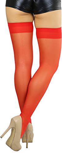 Image of ToBeInStyle Women's Sheer Banded Thigh High Socking w /Opaque Band