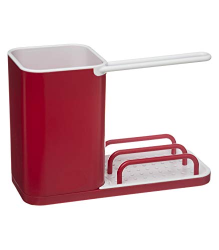 Vita Perfect Spültisch-Organizer - Aufbewahrung für Spüle, Schwamm, Schaber, Bürste, Spülmittel (rot) Cover