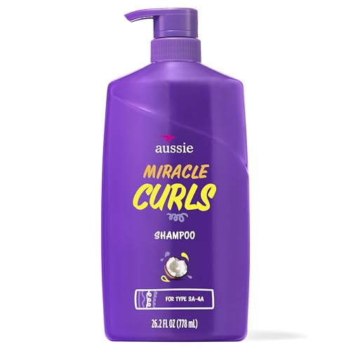 Aussie Miracle Curls Shampoo for Curly Hair with Coconut Oil, Paraben Free, 26.2 oz, 778 ml