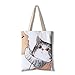 YUANYIRAN Canvas Tote Bag Aesthetic - Funny Don't Kiss Me Cartoon Cat Print Umhängetasche Umweltfreundliche Wiederverwendbare Faltbare Lebensmitteleinkaufstaschen Kleine Handtaschen Für Frauen