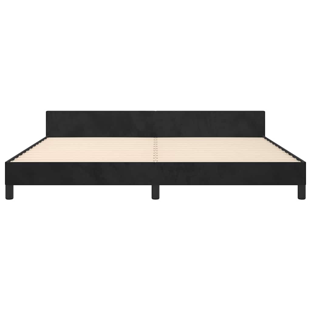Cadre de lit sans matelas Noir 200 x 200 cm Velours avec tête de lit