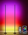 WISIMMALL 2PCS Corner Floor Lamp, 65" RGB Color Changing Mood Light with Remote Control, Dimmable LED Corner Lamp with Music Sync, Modern Ambience Light Standing Floor Lamp for Living Room Gaming Room