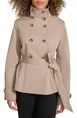 Trench Court Peplum Karl Lagerfeld Kaki Veste Courte Design Chic Femme