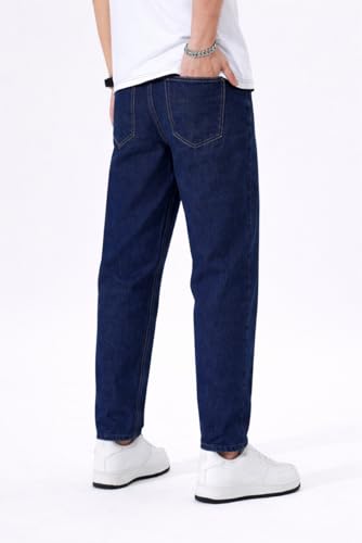 Image of Men's Slim Relaxed Fit Mid Rise Tapered Fit Non-Stretch Denim Jeans | Cotton Blend Casual 5 Pocket Denim Jeans for Men