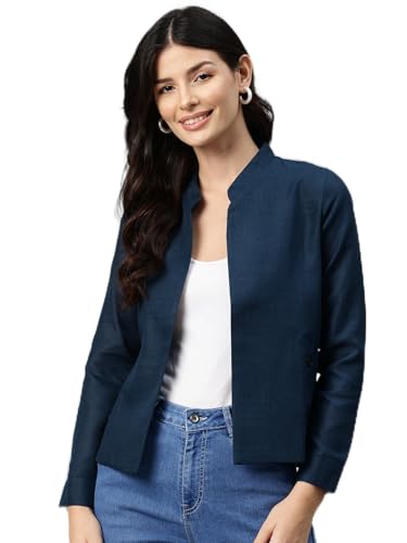 Image of Cottinfab Women Maroon Lightweight Open Front Casual Blazer