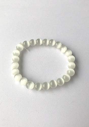 Selenite Beaded Round Bracelet Crystal Fashion Accessory Men Women Gift Handcrafted