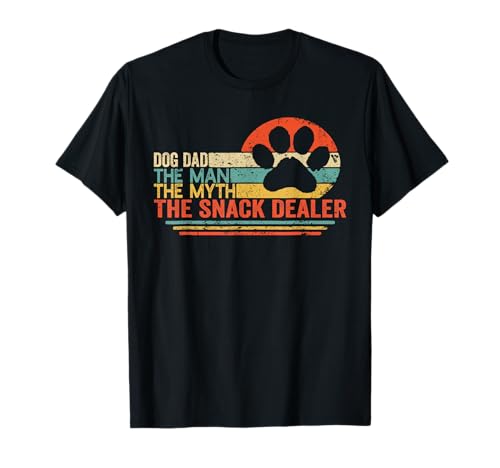 Vintage Dog Dad The Man The Myth Snack Dealer Father Day T-Shirt