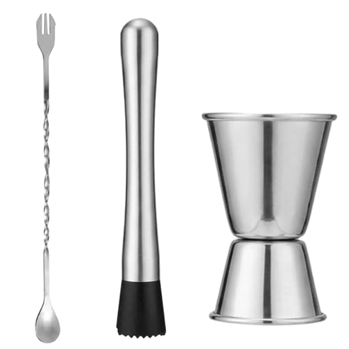 3Pcs Cocktail Muddler,Premium Pestle for Muddler for Bartending, Ice Crusher Alternative for Crushed Ice, Essential Cocktail Accessories for Home Bar Kit