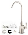Hibbent Drinking Water Faucet for Bar Kitchen Sink, Lead-Free Water Filter Faucet Stainless Steel Reverse Osmosis Faucet RO Faucet for Under Sink Water Filtration System Brushed Nickel Finish