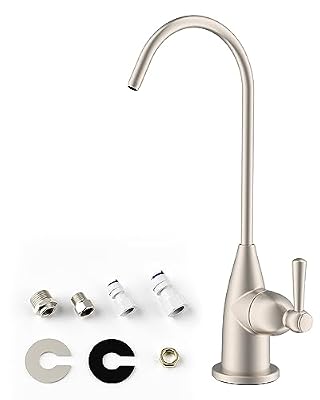 Hibbent Drinking Water Faucet for Bar Kitchen Sink, Lead-Free Water Filter Faucet Stainless Steel Reverse Osmosis Faucet RO Faucet for Under Sink Water Filtration System Brushed Nickel Finish