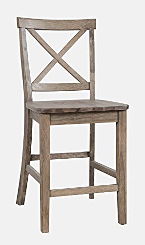 Set de 2 Butacos Jofran de Madera de Acacia con Respaldo en X, Altura de Barra, Color Brushed Bisque miniatura 7