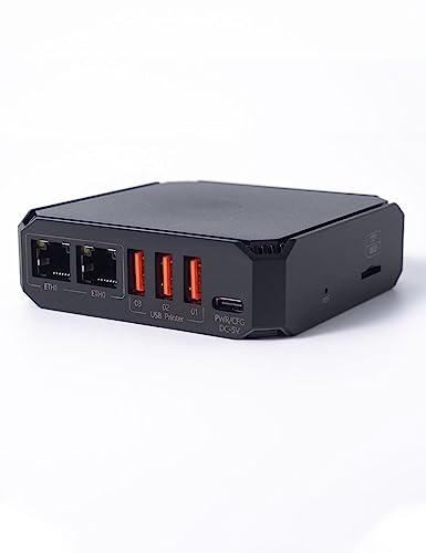 LOYALTY-SECU Wireless WiFi Blue-TH Network Print Server with 3 USB Ports, Supporting Three Different Network Segments