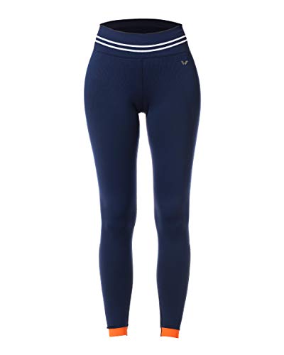 IDAWEN Sportmode - Damengamaschen - Nahtlose Sportgamaschen - Sportgamaschen mit hoher Taille - Sporthautgamaschen für Damen mit zweiter Haut - Marinefarbe - Größe S Cover