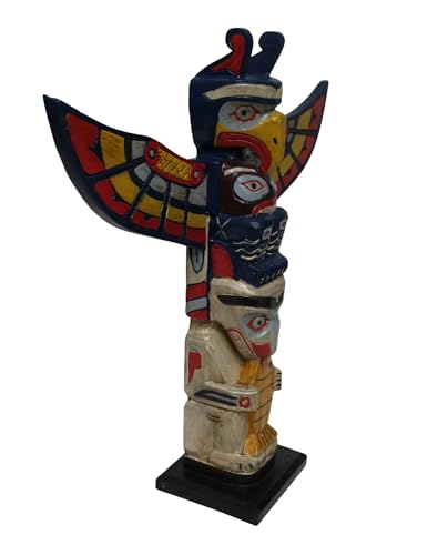 Estatua Totem Pájaro Águila de Madera 20 pulg miniatura 2