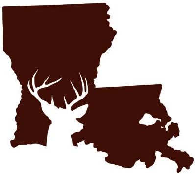 Louisiana Deer State Sticker - Decal - Die Cut - Buck Hunt Hunting Rifle LA - Pink 13.49" x 12.00"
