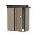 Greesum Metal Outdoor Storage Shed 5FT x 3FT, Steel Utility Tool Shed Storage House with Door & Lock, for Backyard Garden Patio Lawn (5' x 3'), Brown