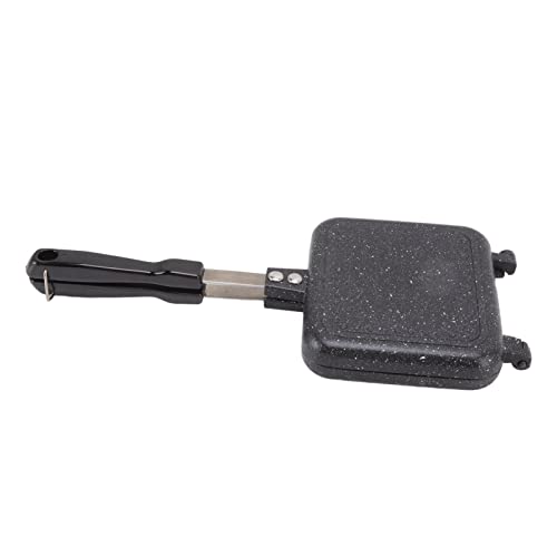 Sandwichera Desmontable, Sartén Doble Cara Antiadherente, 35x15cm, 711g - Fácil Limpieza, Mango Anticalor, Ideal Para Pan Huevos y Tostadas