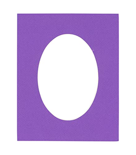16x20 Mat Bevel Cut for 13.5x17 Photos - Precut Purple Oval Shaped Photo Mat Board Opening - Acid Free Matte to Protect Your Pictures - Bevel Cut for Family Photos, Pack of 1 Matboard Show Kit with