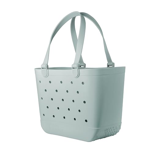 Simple Modern Beach Bag Rubber Tote | Waterproof Extra-Large Tote Bag with Zipper Pocket for Beach, Pool Boat, Groceries, Sports | Getaway Bag Collection | Sea Glass Sage - Image 3