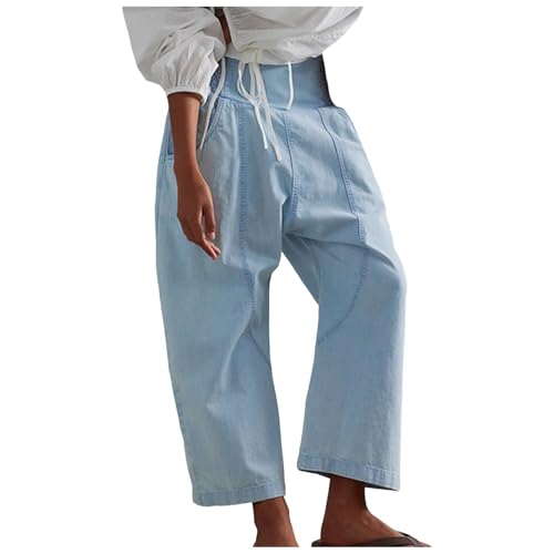 Pantalon sarouel en denim pour femme ample et confortable