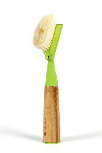 Image of Full Circle Suds Up, Soap Dispensing Dish Brush, Tough Plant-Fiber Bristles & Sustainable Bamboo Handle, Safe for Nonstick