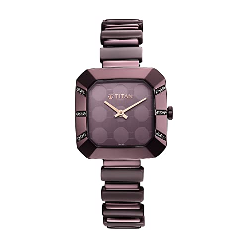 Titan Glitz Purple Dial Purple Bimetal Strap Watch for Women - NS95208QD01
