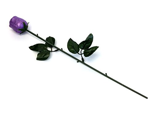 Valentine Gift Purple Foiled Belgian Milk Chocolate Color Splash Long Stem Rose Bouquet - Pack Of 20 #TOP3