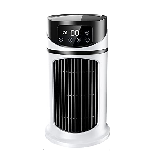 Ventilador de torre con tanque de agua de 0,3 L de capacidad, ventilador de aire acondicionado 3 en 1, humidificador de escritorio con 6 velocidades para el hogar, habitación, oficina, control
