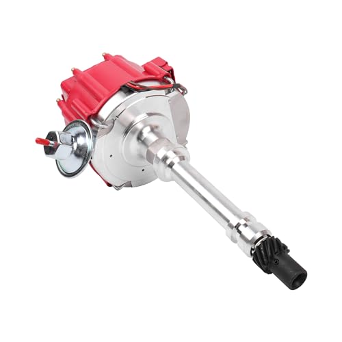 EVERESTWAY Racing Hei Distributor + Spark Plug Wires Compatible for Chevy C10 GMC SBC BBC Small Block w/ 65k Coil 7500RPM 305 454 350 400 Red Cap Replacement 850001R