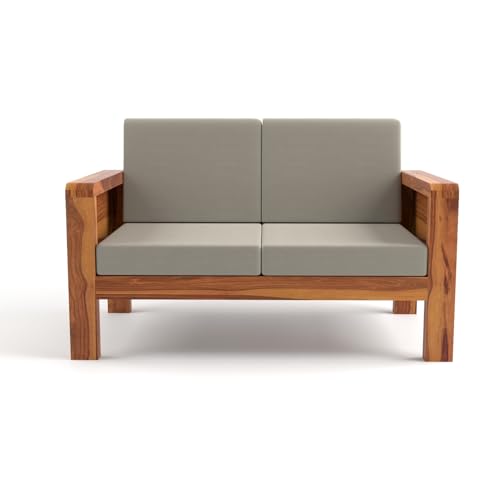 Image of Sheesham Wooden 4 Seater Sofa for Living Room | Solid Wood Sofa with Cane Side Panel | Rosewood Sofa Set for Home & Office | Lounge (Honey Finish, 4 Seater)