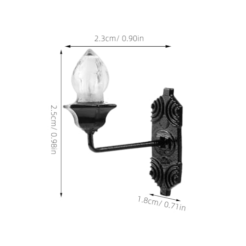 Image of Housoutil Dollhouse Miniature Wall Sconces, 5PCS Dollhouse LED Wall Lamp, ABS Mini Decor Lamp,Black Decor Outdoor Lights Sand Table Lighting Toy for DIY Living Room Mini Toy Models