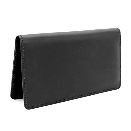 Black Smooth Leather Checkbook Cover for Top Tear Personal Checks4