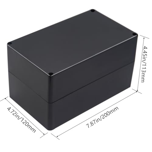 Otdorpatio Junction Box IP65 Waterproof ABS Plastic Electrical Project Case Power Junction Boxes, Project Box with 4 PCS M16 Cable Glands 7.87x4.72x4.45 inch (200 x 120 x113 mm)