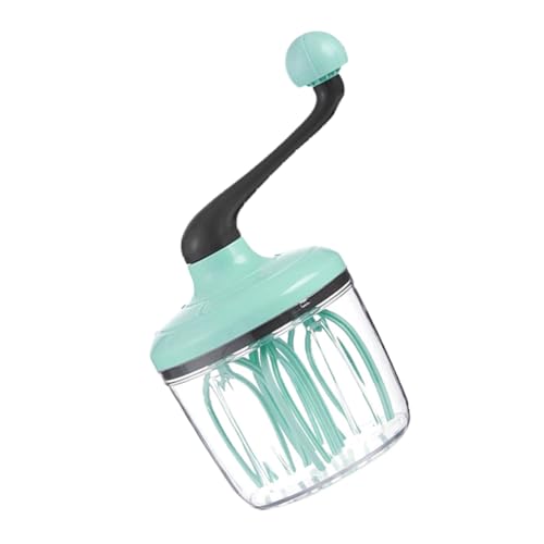 HOUDERCO 手動泡立て器 軽量 リー式 クリームミキサー付 家用ケーキ作り対応 打蛋器 浅緑色