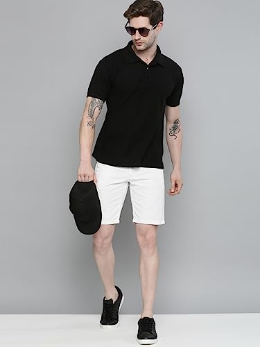 Image of The Indian Garage Co Men Slim Fit Solid Mid-Rise Chino Shorts