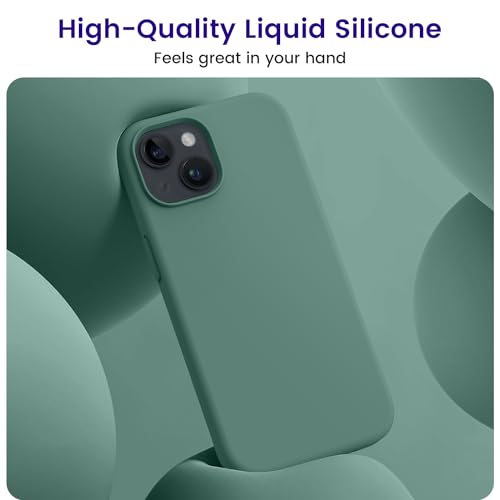 OTOFLY Compatible with iPhone 15 Plus Case, Silicone Shockproof Slim Thin Phone Case for iPhone 15 Plus (6.7 inch), (Pine Green)