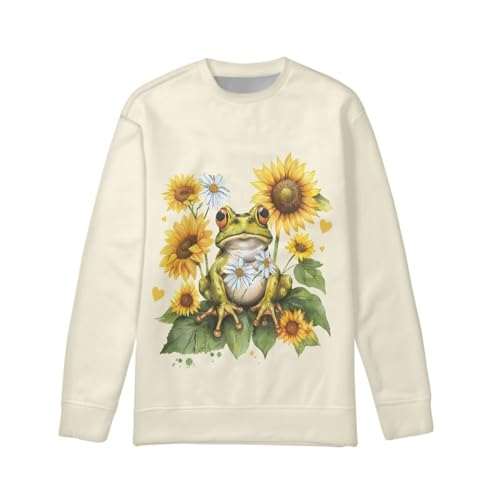 Boys Cartoon Animal Sweatshirts Casual Long Sleeve Graphic Tops Kids Lightweight Pullover Tops for Kids 6-16 Y3