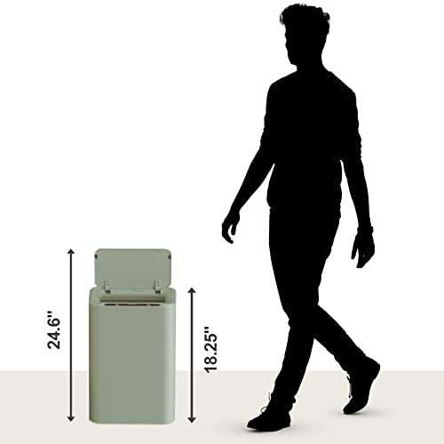 Caneca de basura rectangular acero inoxidable 6.6 gal miniatura 3