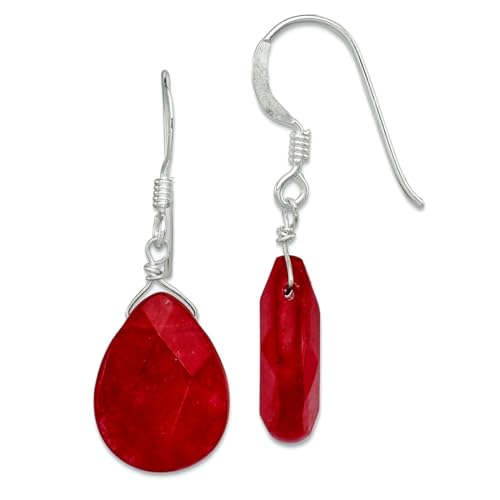 Boucles d'oreilles argent 925 et jade rouge de qualité supérieure