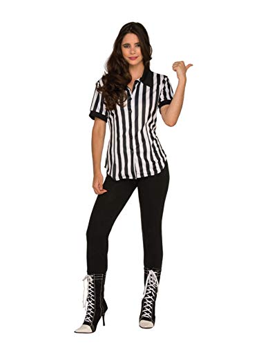 Pizazz! Women's Fitted Football Referee Shirt Costume Small 4-6 Black/White