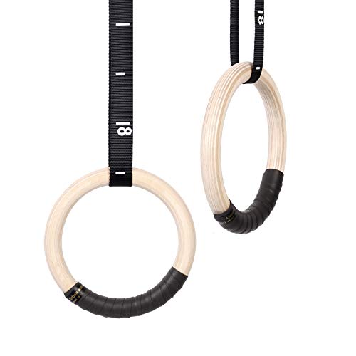 CCLIFE Gymnastikringe Gym Ringe Holz Fitness Trainingsringe Turnringe Olympische Gymnastic Rings fitnessringe Holzringe, Farbe:Gymnastikringe Holz