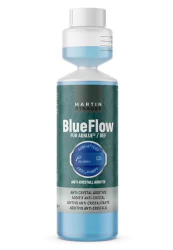 Martin Strauss BlueFlow Aditivo para AdBlue – AntiCrystal Aditivo – Evita la formación de cristales en el sistema SCR – Limpia los catalizadores SCR – Limpiador de sistema SCR altamente eficaz