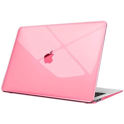 FINTIE Custodia Compatibile con MacBook Air 13 2020/2019/2018 (A2337 M1 / A2179 / A1932) - Cover Rigid Protettivo Guscio Rigido Case, Cristallo Rosa