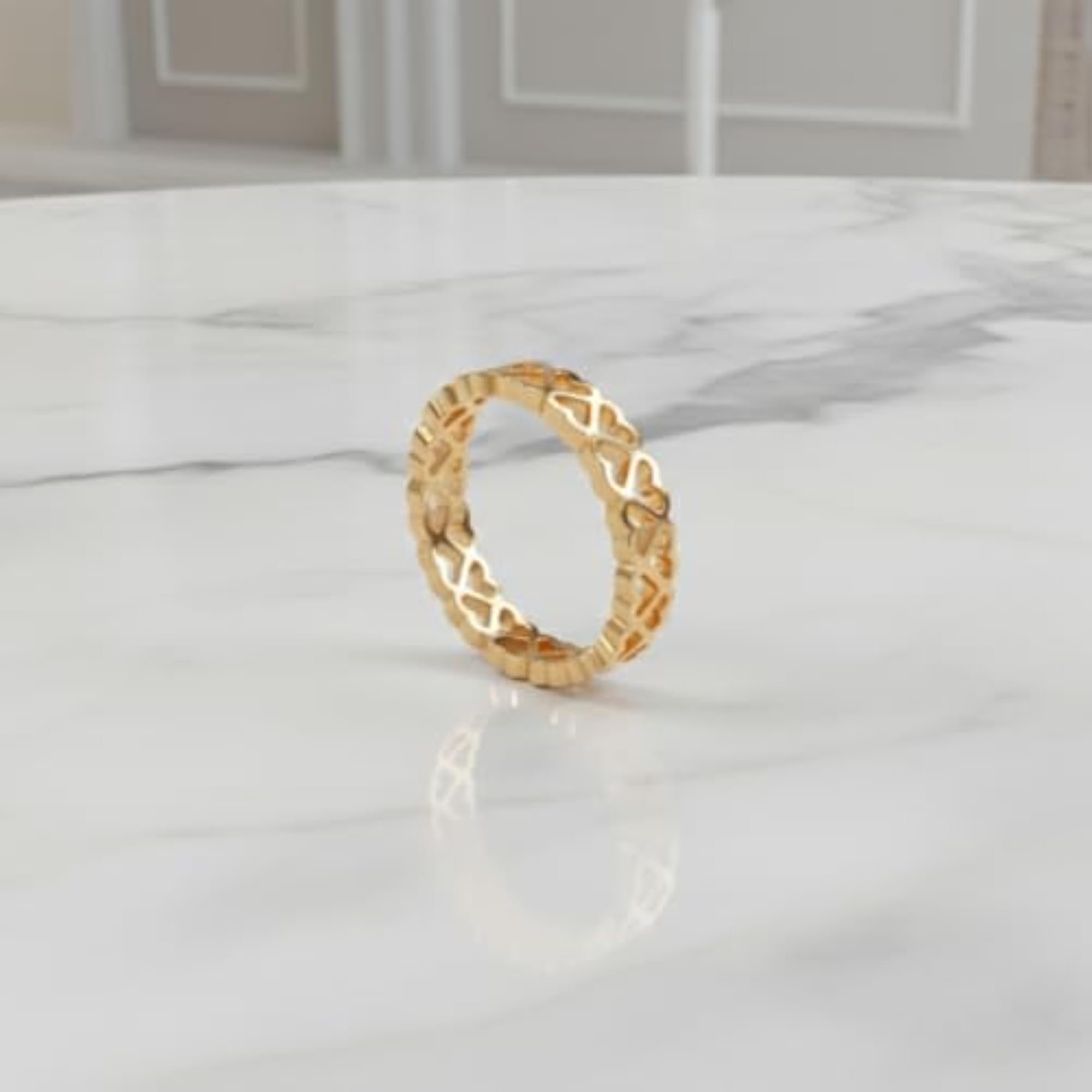 925 Sterling Silver Heart Shape Ring Band, Unisex