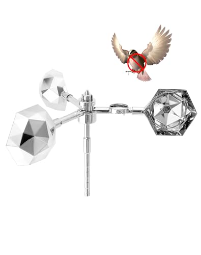 QWORK® ahuyentador de palomas reflectante de plástico, espanta pajaros exterior impulsado por el viento, 41 cm de diámetro, repele palomas, cuervos y urracas