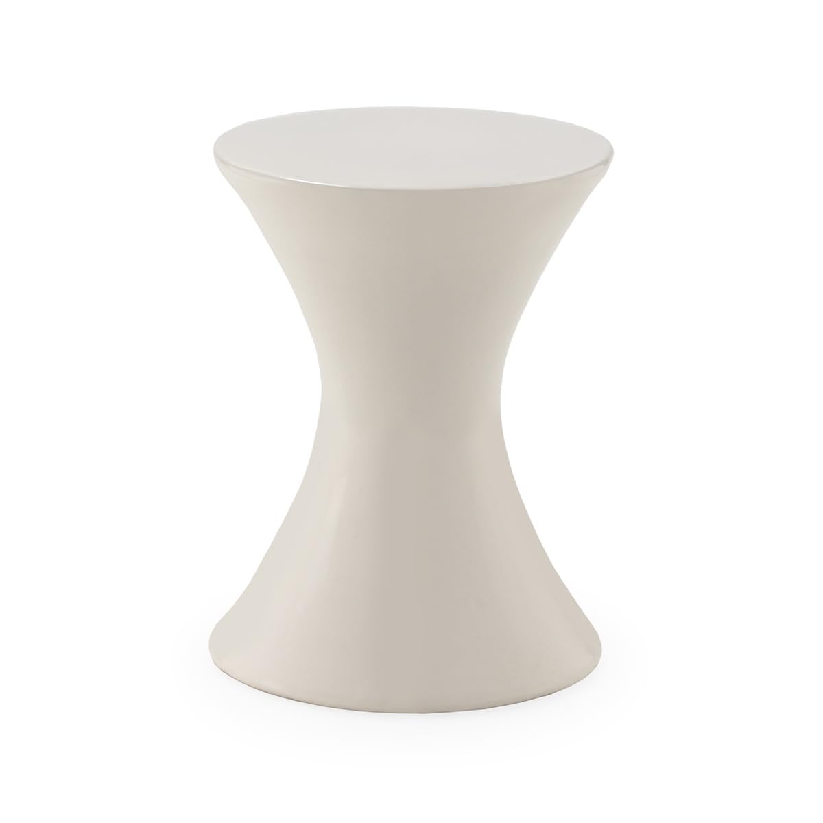 Tabouret céramique blanche 33 cm parfait comme bout de canapé de salon