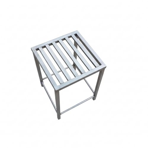 Image of MILAD SAIFIX Sitting Stool for Indoor Or Outdoor | Metal Lightweight | Office & Home | Kitchen & Garden | Heavy Duty | Table (Silver (Slatted))