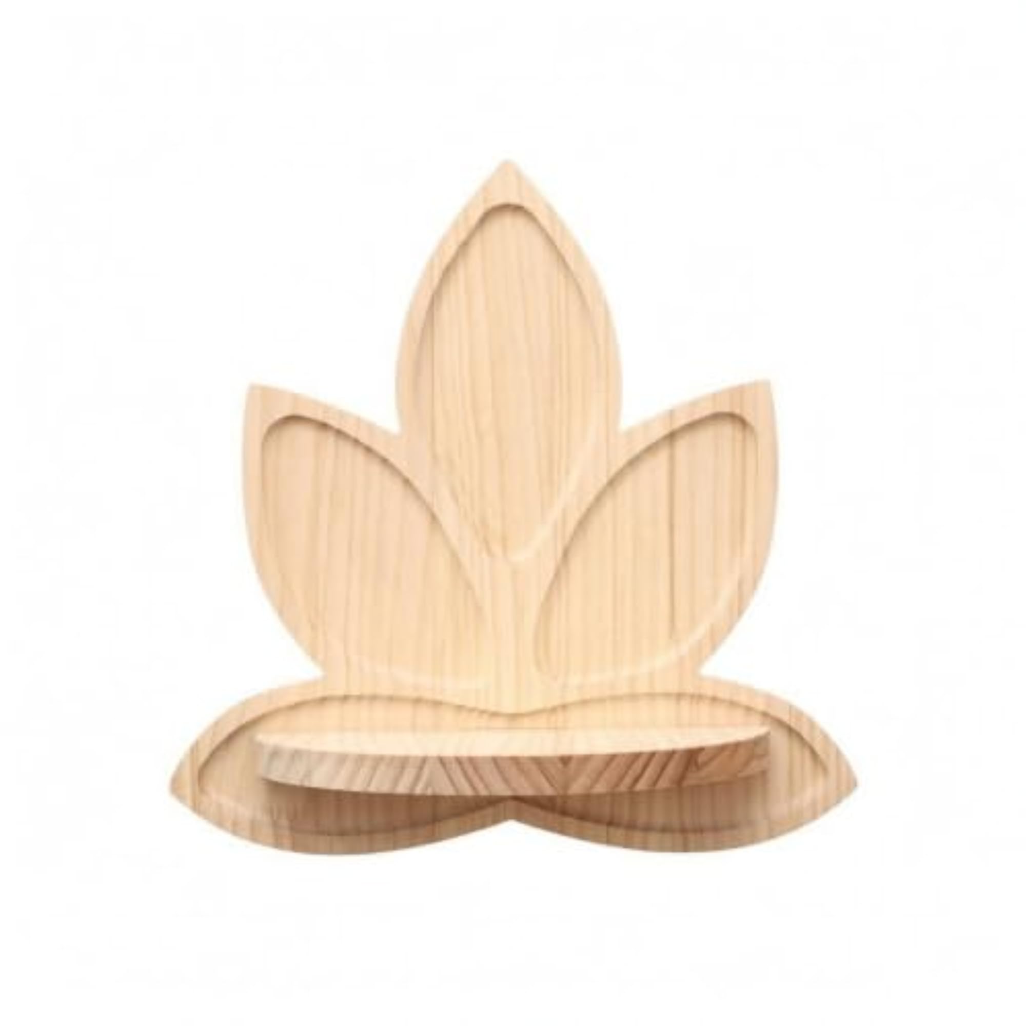 Decorative Lotus-Shaped Wall Shelf, Space-Saving Wooden Design