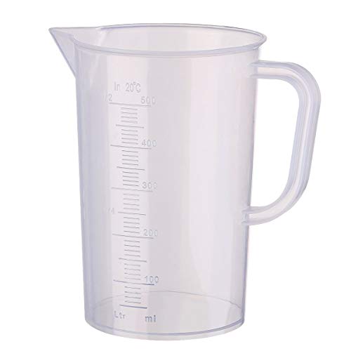 Image of Asian Scientific Plastic Measure Jar Cup for Kitchen Cooking Jug Baking & Measuring Solids and Liquids (Transparent, 500 ml) Pack of 6