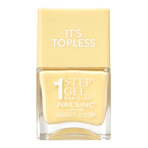 Nails.INC Its Topless Gel-Like Nail Polish 4-in-1 Base Coat Treatment Colour & Top Coat Long Lasting Strong Chip Free Nails Glossy Salon Quality Manicure Air Dry Nail Polish Heidi 14 ML